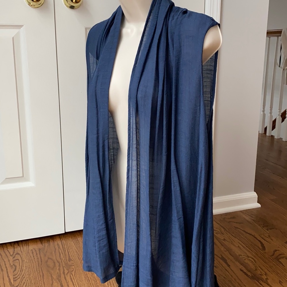 Navy Lightweight Wrap - Sleeveless cardigan